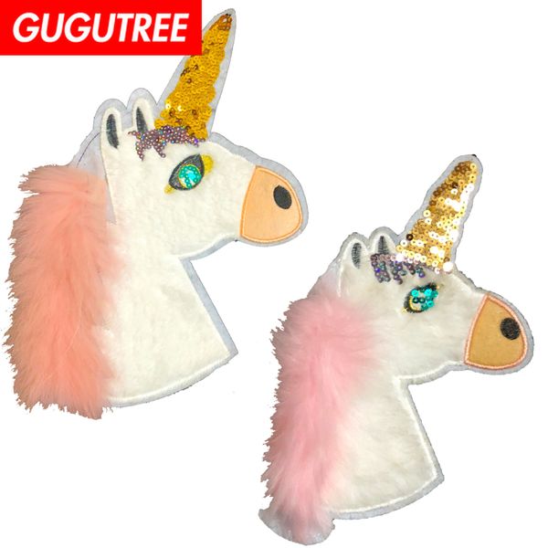 

gugutree вышивка большая лошадь патч животное мультфильм патчи значки аппликация патчи для одежды js-1, Black