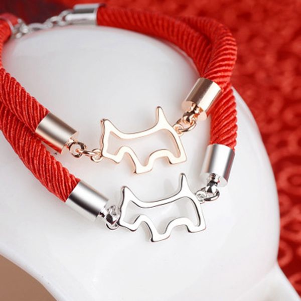 

new year gifts jewelery wristband jewelry zodiac signs animal dog charms a bracelet women's cuff bracelets for women, Golden;silver