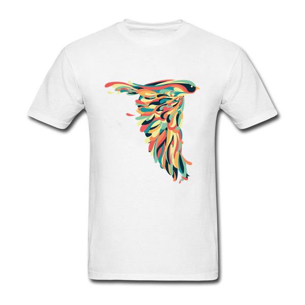 

новый перечень птица мужчины снижение t-shirt мода черных футболки красочные птицы, напечатанная на мужском лаки дня святого валентин одежда, White;black