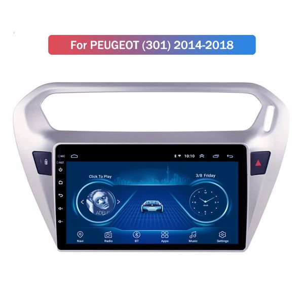 

android 10 автомобильный dvd-плеер видео gps навигация мультимедиа для peugeot (301) 2014-2018 годы с bluetooth радио wifi