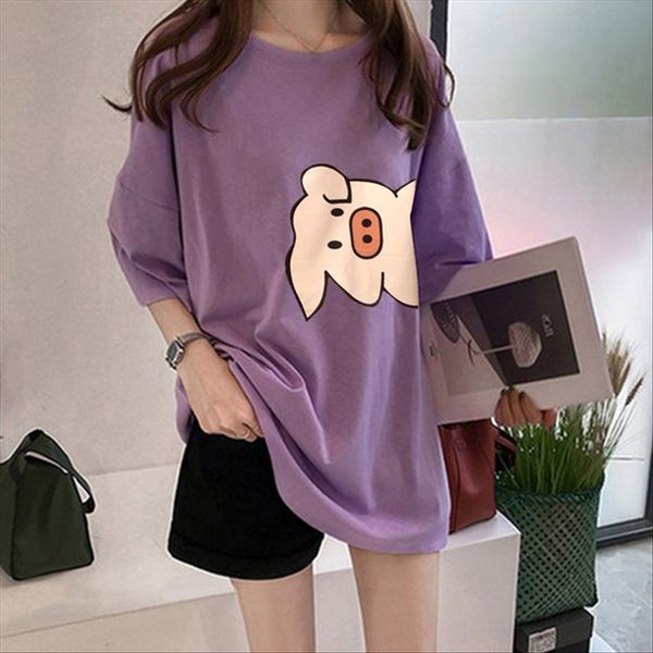 

супер огонь cec крупных женщин короткий рукав размер круглый воротник миди размер футболки куртки футболки рыхлый жир мм студент верхней оде, White