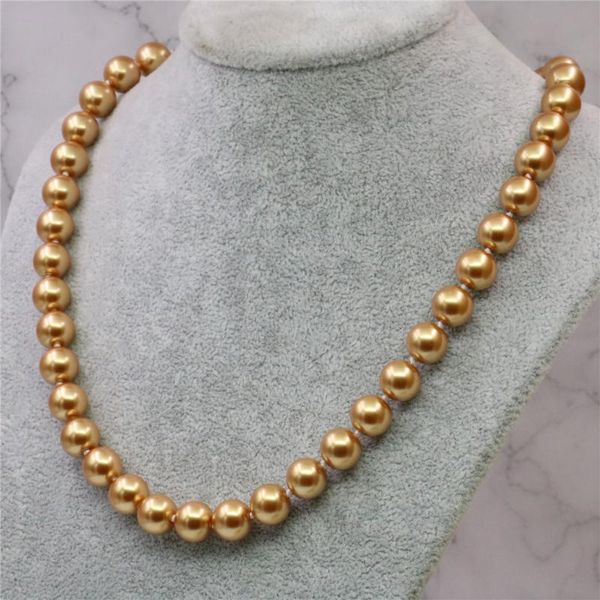 

new beautiful gold artificial shell imitation pearl 8/10/12mm round beads chain women 's jewelry gift necklace 18inch y744, Silver