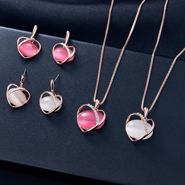

new arrival crystal diamond water drop necklace & earrings sets with crystal necklace for women fashion wedding jewelry sets gift drop, Silver