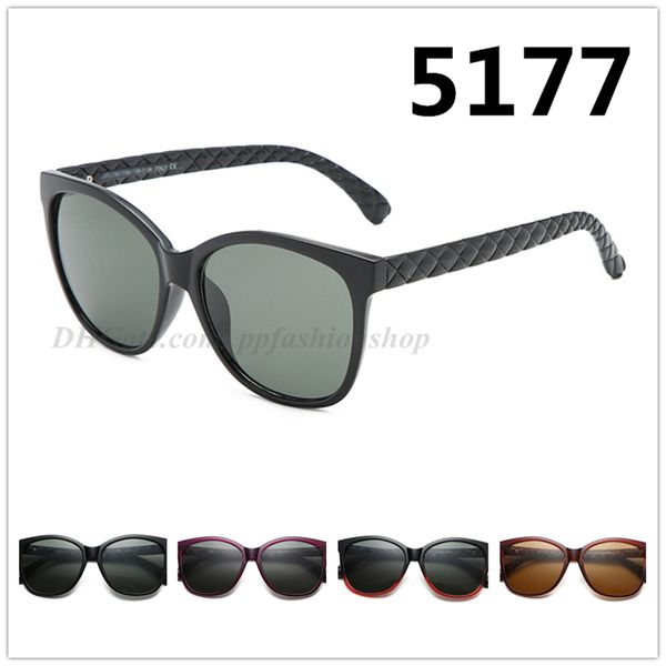 

new fashion classic designer sunglasses oval female brand sunglasses 5177 4 colors with box and cases, White;black