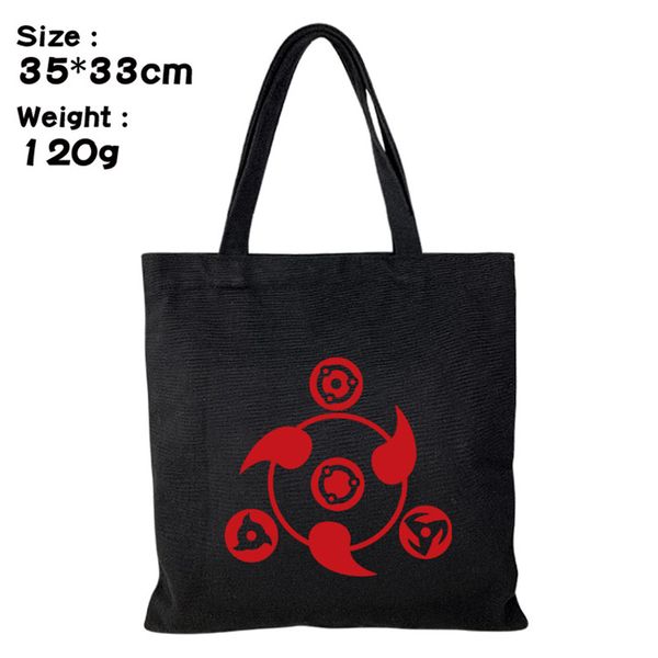 

anime naruto hokage sharingan cosplay tote shoulder bag handbag canvas shopping bag storage pouch gift