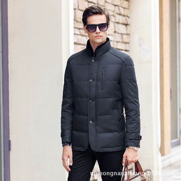 

men's 2018 new business agriculture, animal husbandry men's fashion stand-collar jacket thin coat, Black