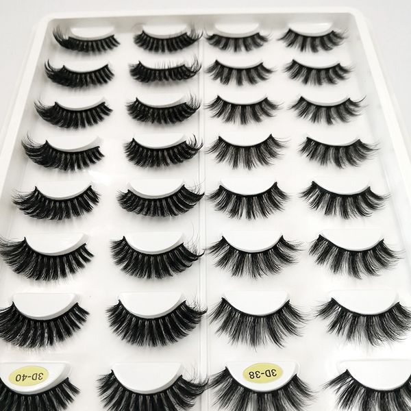 

new 16 pairs 3d faux mink hair false eyelashes natural long /thick 3d eyelashes crisscross full strip lashes handmade