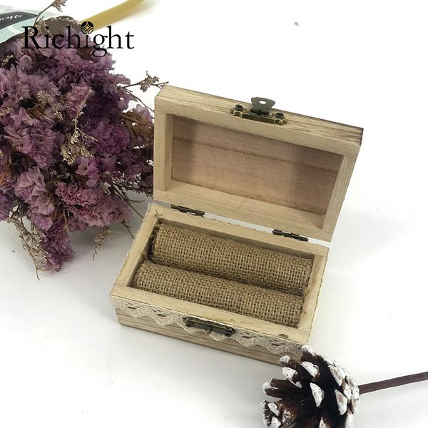

rustic wood custom wedding ring pillow box two-rings holder ceremony ring box engagement engraved wooden jewelry bearer, Pink;blue