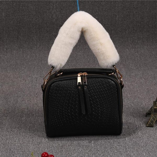 

replacement women plush strap ladies shoulder strap bag belt for handbag, Black