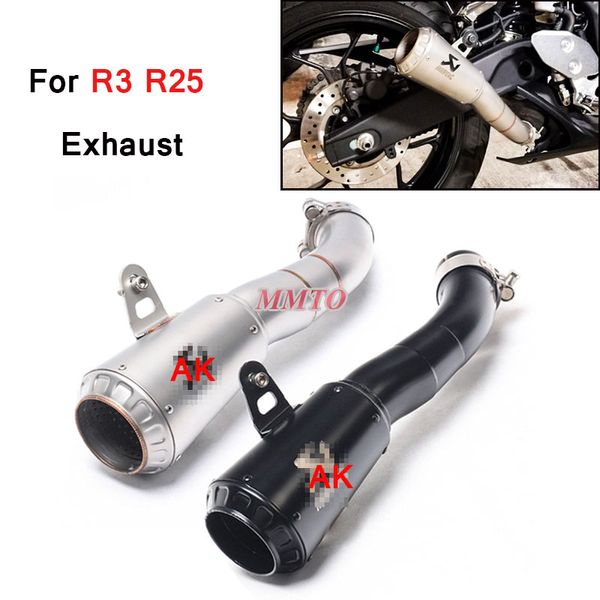 

echappement escape moto akrapovic exhaust motorcycle full systems pipe muffler for yama a yzf mt03 r3 r25 exhaust slip on yzf-r3