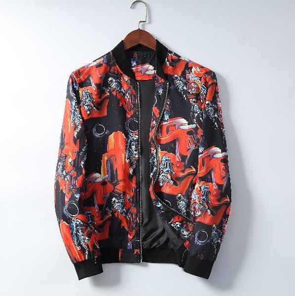 

Men luxury de igner jacket fa hion nake tiger floral print windbreaker men autumn winter zipper coat ca ual outerwear jacket, Gray