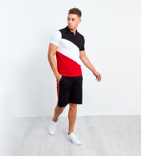 

мужская полосатый строчка tracksuit хип-хоп мужские muscle workout одежда европейского и американского стиля мужчин рубашки поло отворотом к, Gray