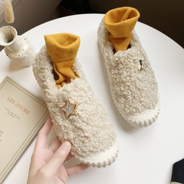 

autumn 2019 fashion women's shallow mouth moccasin shoes clogs platform casual female sneakers slip-on round toe fall modis, Black