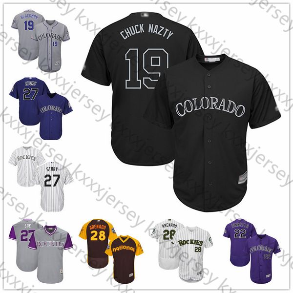 

colorado custom rockies jersey nolan aren trevor story charlie blackmon todd helton kyle and bryan shaw pat valaika baseball jerseys, Blue;black