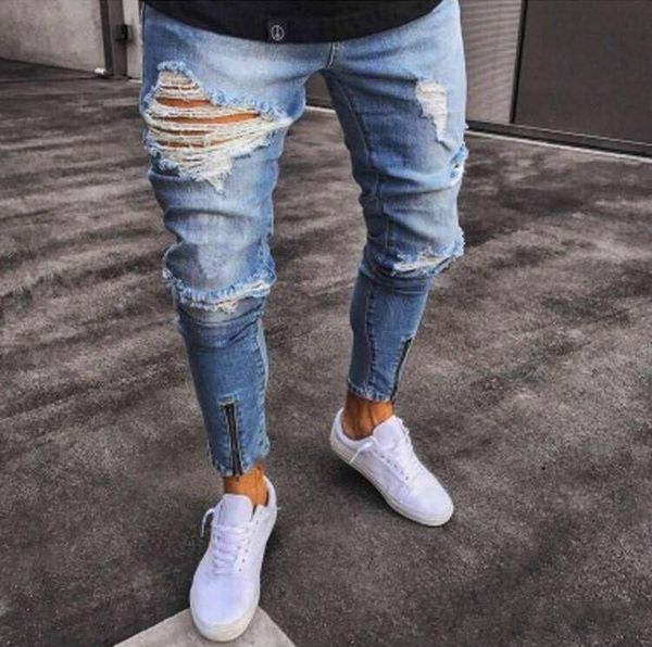 

2019 brand fashion luxury designer mens designer jeans retro straight denim print trousers casual cotton men's jeans mj08, Blue