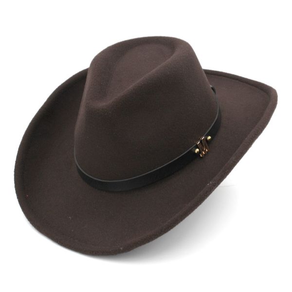 

western cowboy panama punk lover hat wool blend wide upturn roll-up brim sombrero chapeau outdoor party street cap size 56-58cm, Blue;gray