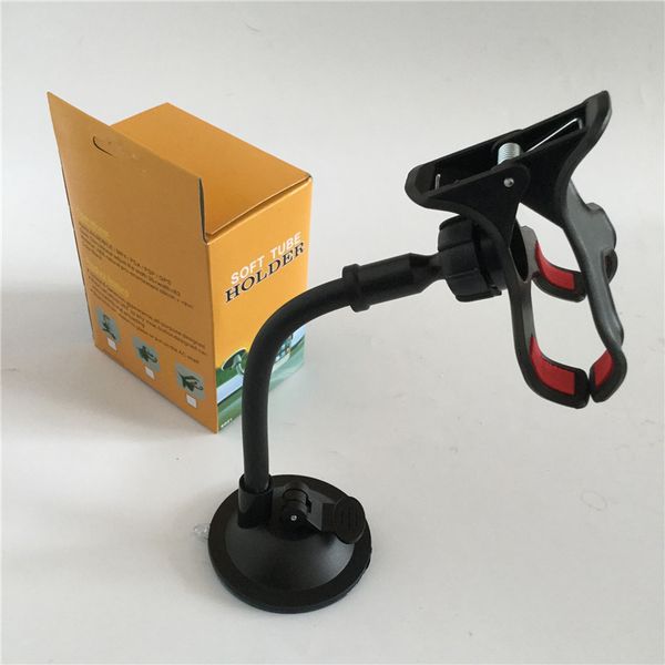 

Car Mounts Long Arm Universal Windshield Dashboard Mobile Phone Holder Support 360 Degree Rotation Car Stand With Strong Suction Cup X Clamp