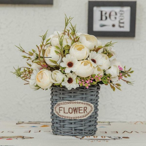 

artificial flower silk rose bridal hand bouquet retro countryside peony simulation flower fake flowers for wedding decor g2840