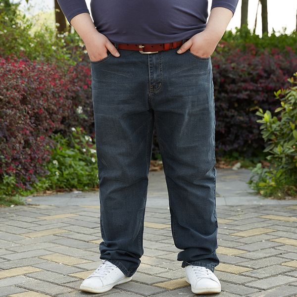 

men's jeans plus size casual pants, Blue