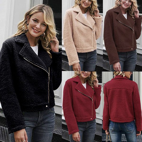 

fashion coat women casual coat winter warm outwear ladies zipper overcoat manteau femme abrigos mujer invierno 2019, Black