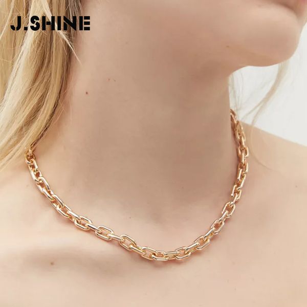 

jshine gothic fashion link chain choker ожерелье для женщин классического шарм снаряженного ожерелья collares ювелирных изделий женщина аксе, Golden;silver
