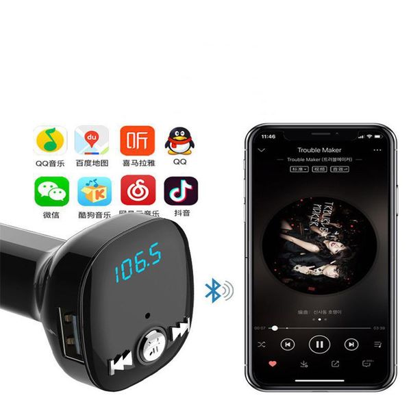 

car mp3 bluetooth hands-car charger 3.4a voice navigation tf card fm transmitter