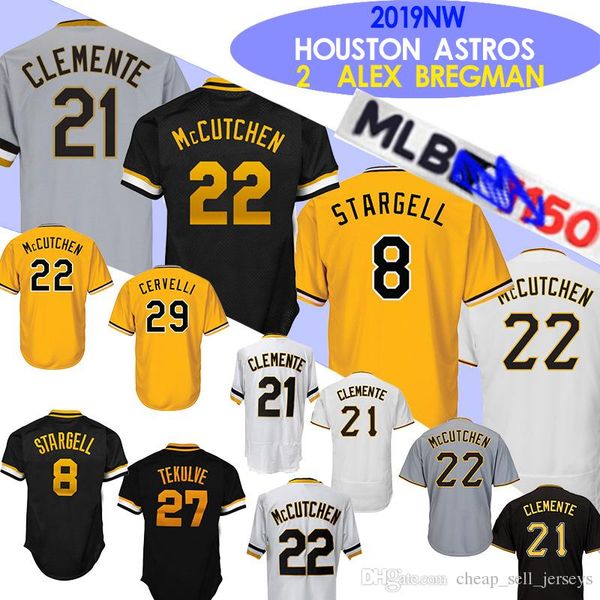 

8 Stargell Majestic jerseys 6 Starling Marte 29 Francisco Cervelli Pittsburgh jerseys Pirates baseball jersey 150th patch