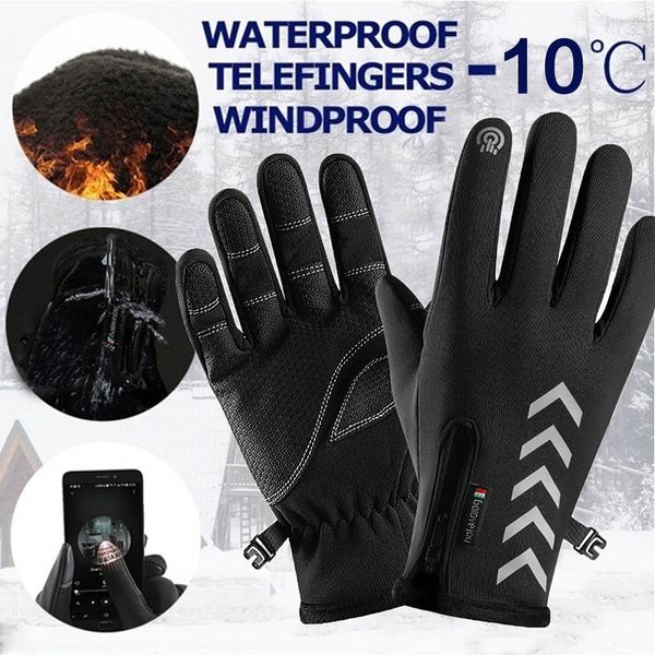 

winter thermal outdoor sports waterproof windproof screen induction glove #1