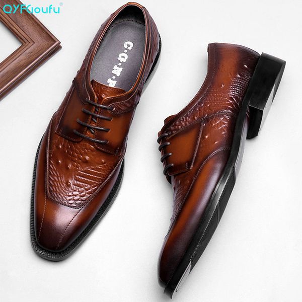

qyfcioufu handmade men's oxford dress shoes 2019 black genuine leather male shoe lace-up wedding office formal classic shoes