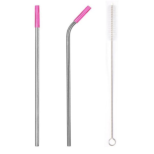 

drinking straw resistant with case straw silicone heat drinks 304 stainless steel curved straws straight for reusable