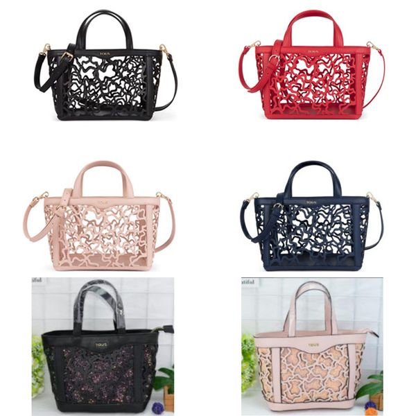 

ych 2019 fashion cute bear handbag shopping bag fashion women's cosmetic bag original gift