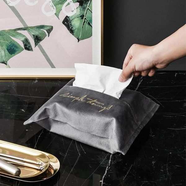 

embroidery velvet tissue box napkin holder cover car paper towel container