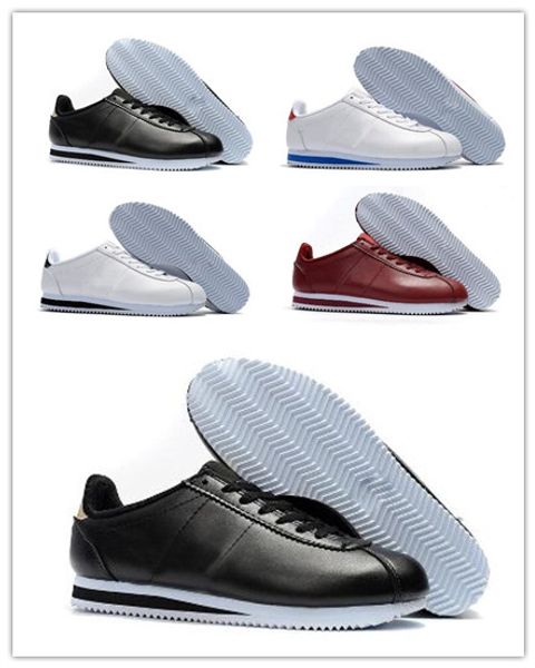 

new casual shoes men and women cortez shoes leisure shells shoes leather fashion outdoor sneakers, Black