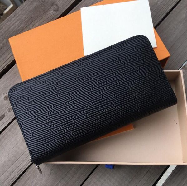 

designer business wallets luxury women hand bag man formal wallet fashion classic black purse plain wallet, Red;black