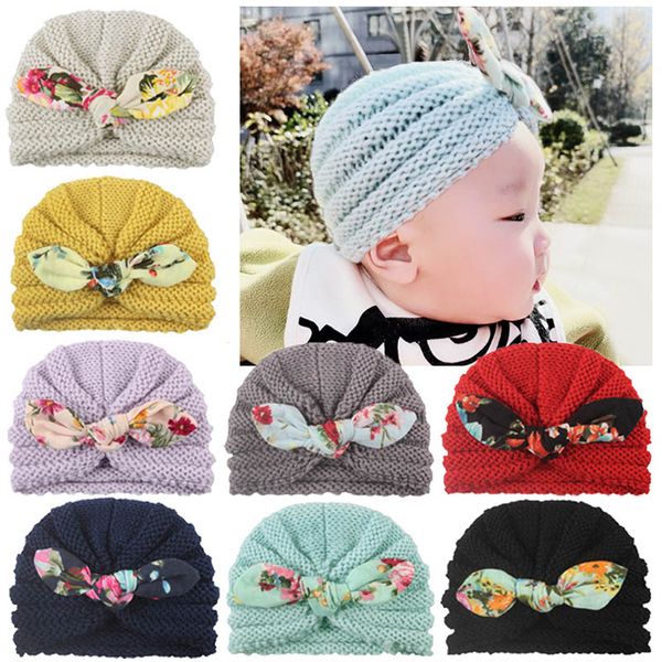 

новорожденный мальчик девочка вязаная тюрбан pom cute hat весна теплая шапочка головной убор cap cute caps пледики hats2, Yellow