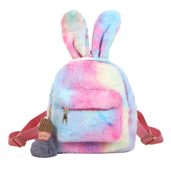 

womans large-capacit plush backpack autumn and winter wild fashion bag cute school bag backpack quality new f930