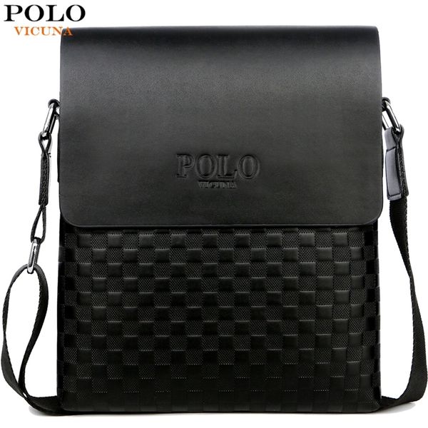 

викуньи polo классический plaid дизайн деловой человек сумка vintage brand mens сумка casual сетка мешок плеча мужской болса hot