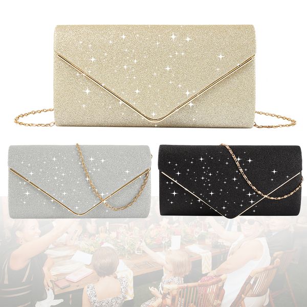 

2019 luxury shiny women bag envelope clutch fashion glitter ladies wedding bags handbags bolsas vintage evening bags for women