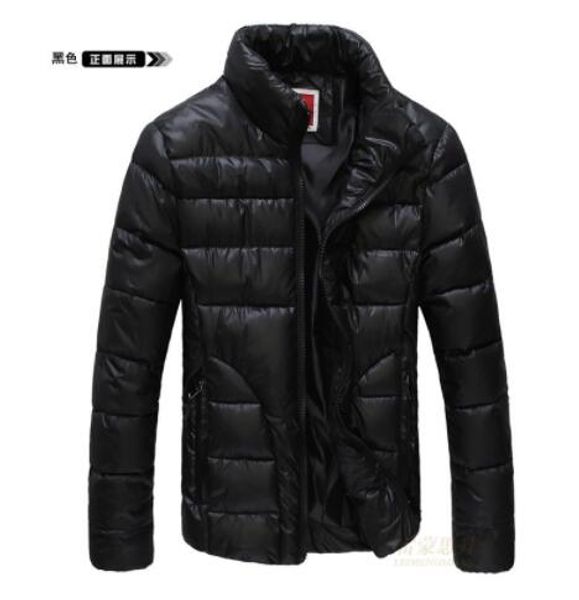 

men overcoat plus size stand collar cotton jackets, Black