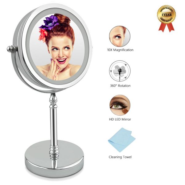 7 Inch Led Makeup Mirror Double 10 Times Magnification 7 Inch Led Makeup Mirror Double 10