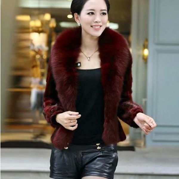 

new 2019 winter women's faux fur coat artificial fur overcoat furry jacket femme plus size fluffy fake outwear z209, Black
