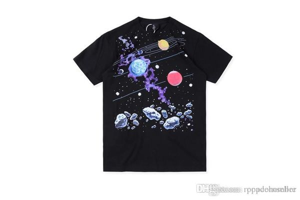 

mens new fashion designer tshirt earth print short sleeve hip hop high street couples versatile casual t-shirt males apparel, White;black