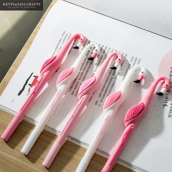 

1pc flamingo gel pen quality stationery pen school supplie gel ink school stationery office suppliers kids gift tool