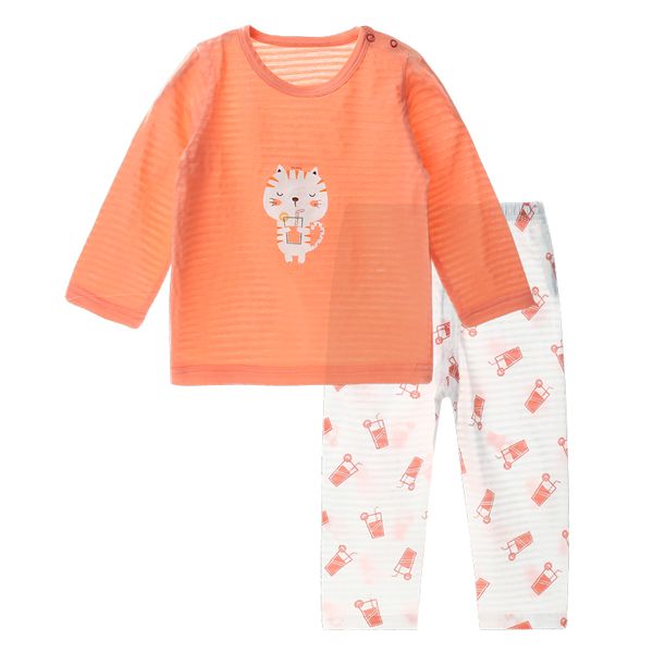 

animal spring summer long sleeve set kids clothes sets girls baby boy suit toddler suits thin children tshirt pants outfit y190522, White