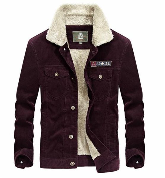 

Plus Size Solid Color Mens Thick Coat Single Breasted Long Sleeve Outwear Fashion Corduroy Mens Tops