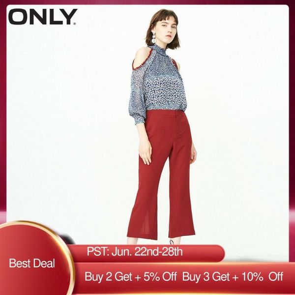 

only spring summer women's bowknot casual flared crop pants |11836j509, Black;white
