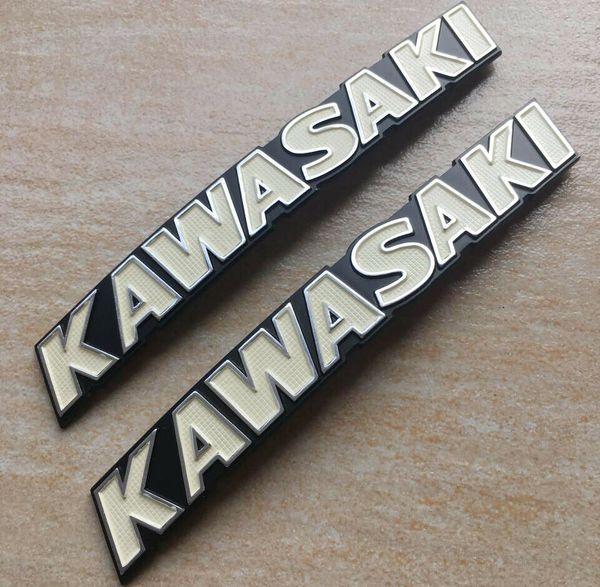 

Motorcycles Metal Petrol Oil Tank Emblem Decal Sticker for Kawasaki 7" White New