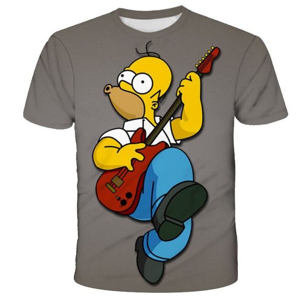 

new аниме мультфильм симпсоны 3d печать футболки мужчины женщины с коротким рукавом топы k1364, White;black