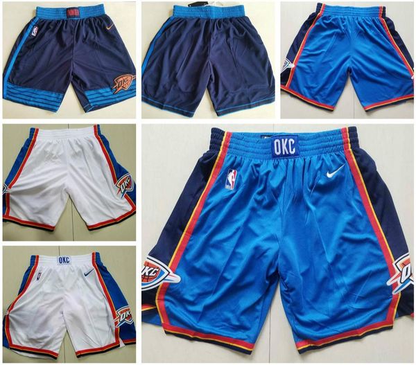 

new oklahoma city thunder 0 westbrook13 george 12 adams stitched vintage breathable pants sweatpants classic basketball shorts, Black