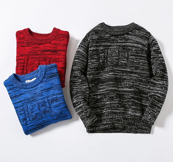 

the new winter children's pullover fashion warm sweater. boy long sleeve round neck blouse kids clothes, Blue